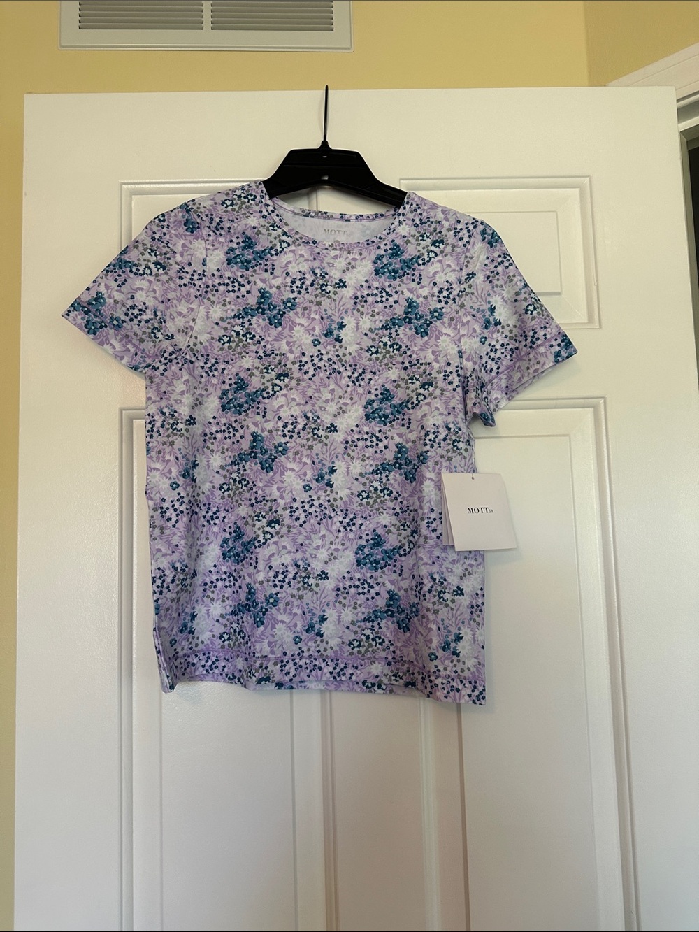 Mott50 Lavender & Teal Floral Short Sleeve Tee UPF 50